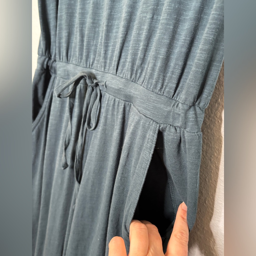 Pact The House Organic Cotton Slub Jumpsuit Dark Teal M - Picture 6 of 8